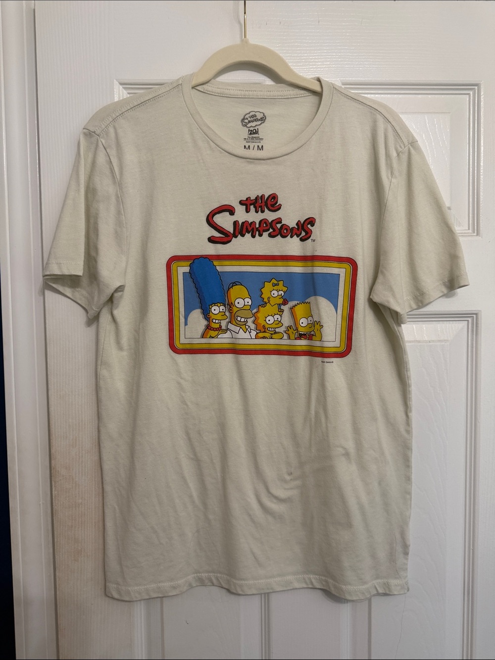 Vintage The Simpsons Graphic Tee - Cream Shirt Medium